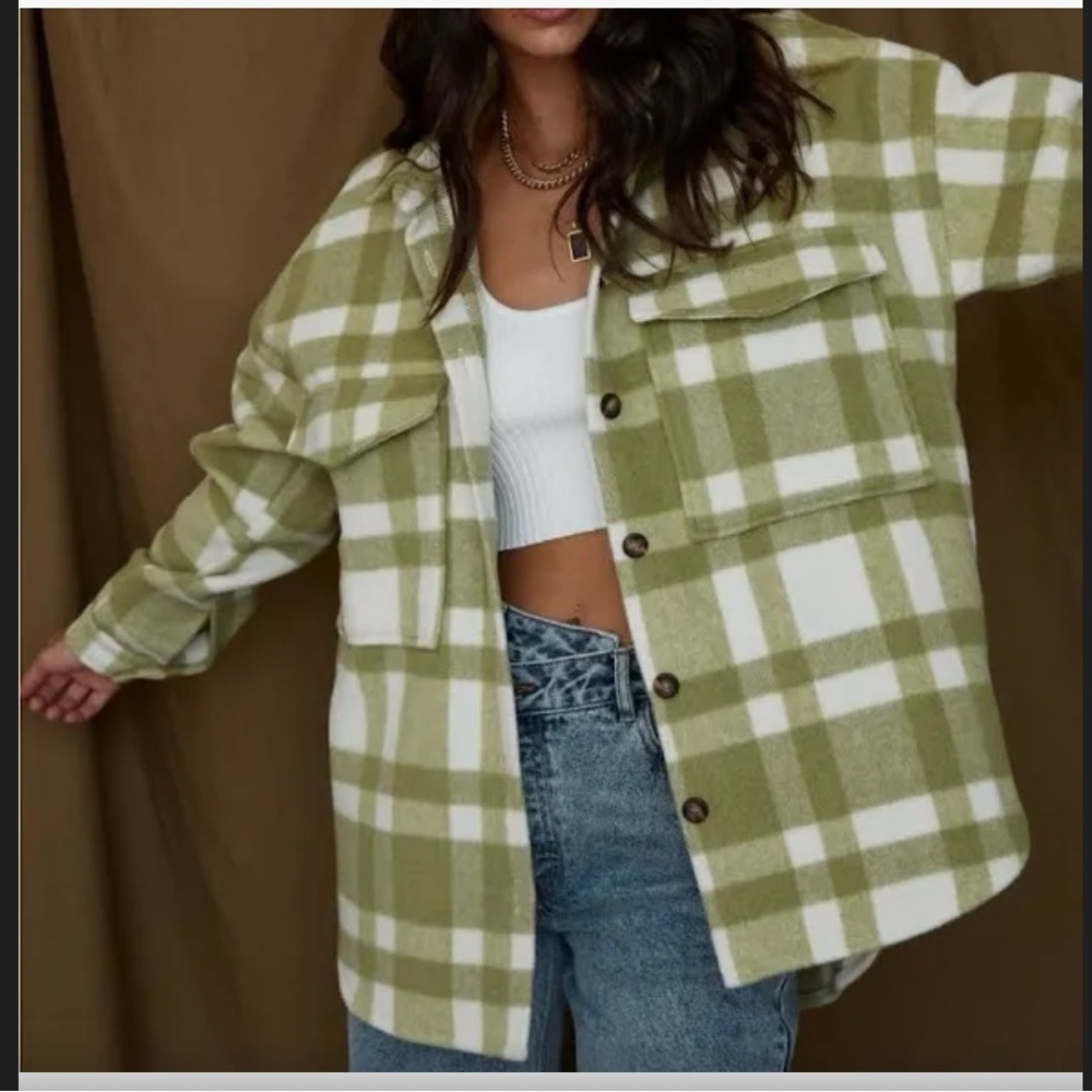 12th tribe oversized green shacket